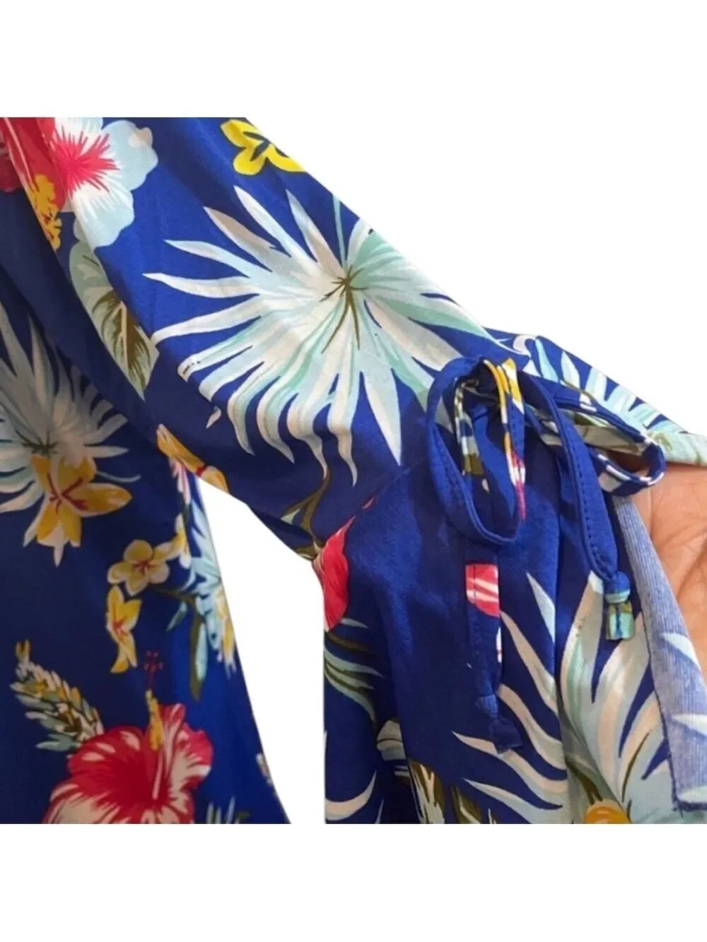 Floral Boho Tunic Dress Size 2X Blue Floral